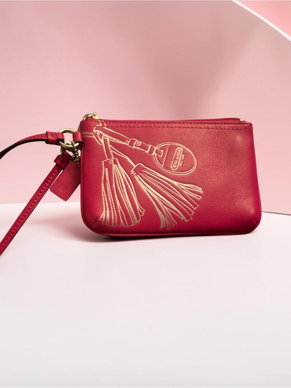 Coach Legacy Motif Wristlet - Fuschia EUC